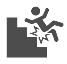 Man falling down stairs icon