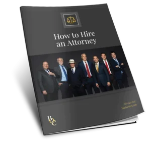 Mockup of the BOC Lawyers eBook "How to Hire an Attorney"