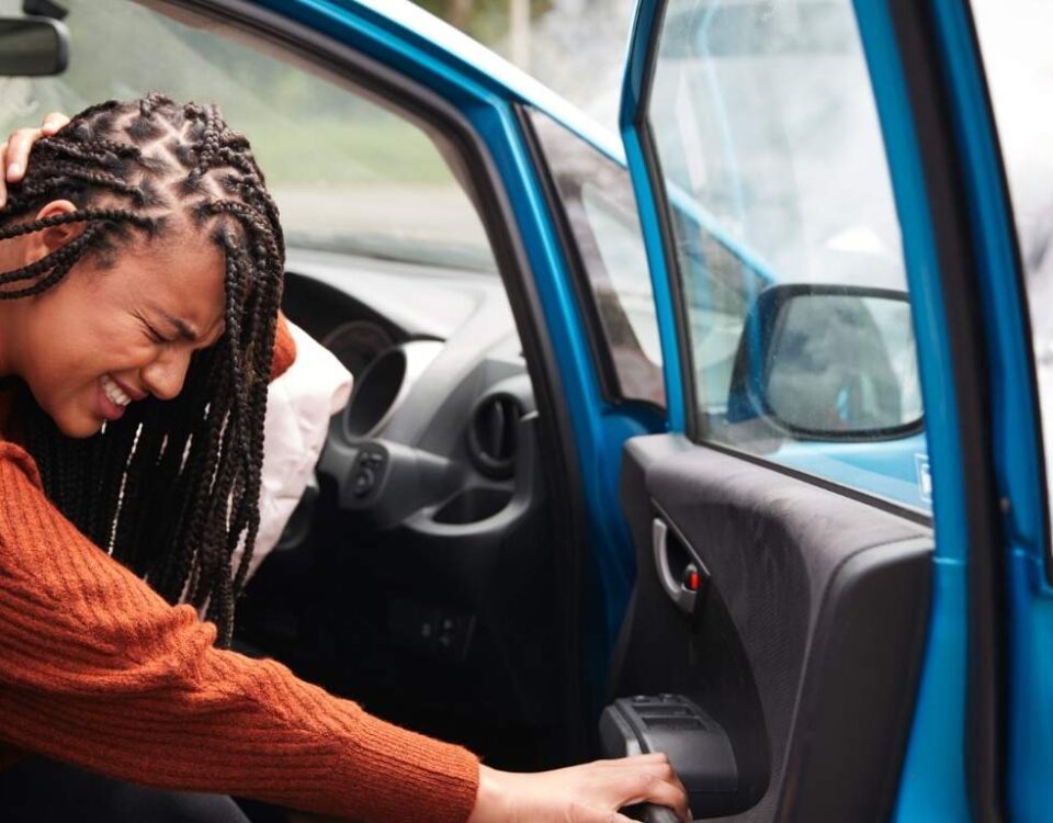 woman hurt in an car accident